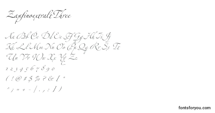 Schriftart ZapfinoextraltThree – Alphabet, Zahlen, spezielle Symbole
