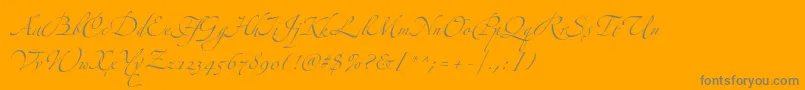 ZapfinoextraltThree-Schriftart – Graue Schriften auf orangefarbenem Hintergrund