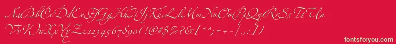 フォントZapfinoextraltThree – 赤い背景に緑の文字