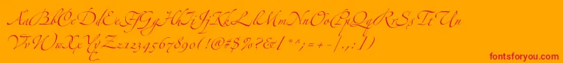 ZapfinoextraltThree-Schriftart – Rote Schriften auf orangefarbenem Hintergrund