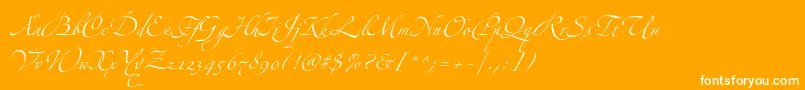 ZapfinoextraltThree-Schriftart – Weiße Schriften auf orangefarbenem Hintergrund