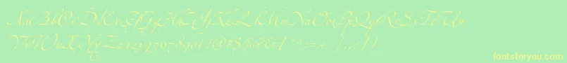 ZapfinoextraltThree Font – Yellow Fonts on Green Background