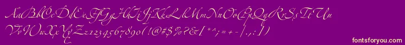 ZapfinoextraltThree Font – Yellow Fonts on Purple Background