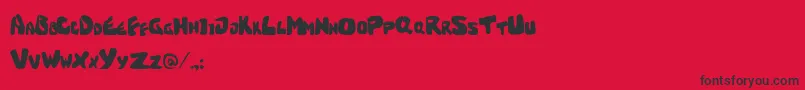 Feed Font – Black Fonts on Red Background