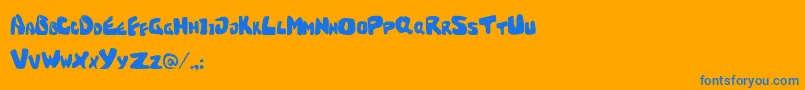 Feed Font – Blue Fonts on Orange Background