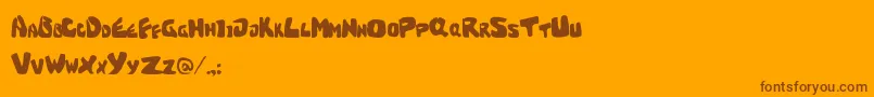 Feed Font – Brown Fonts on Orange Background