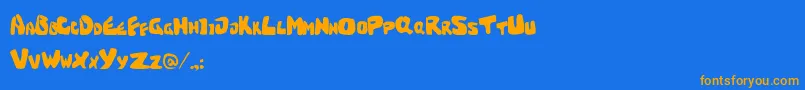 Feed Font – Orange Fonts on Blue Background