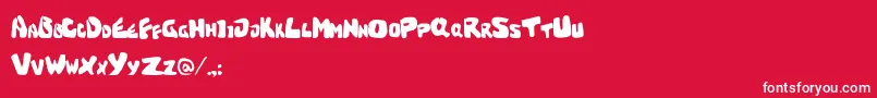 Feed Font – White Fonts on Red Background