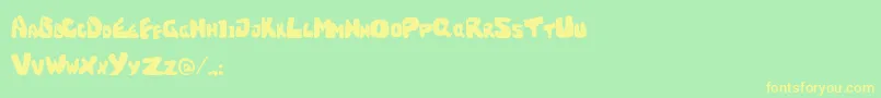 Feed Font – Yellow Fonts on Green Background