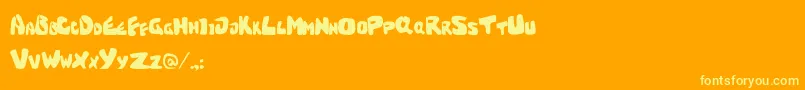 Feed Font – Yellow Fonts on Orange Background