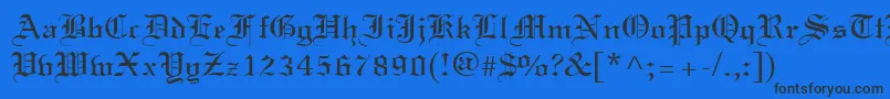 フォントCertificate – 黒い文字の青い背景