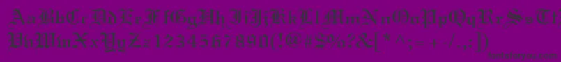Certificate-Schriftart – Schwarze Schriften auf violettem Hintergrund