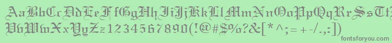 フォントCertificate – 緑の背景に灰色の文字