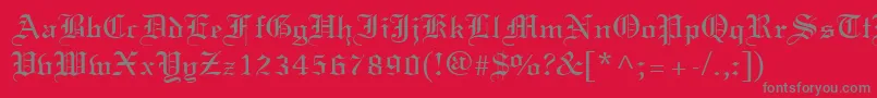 Certificate Font – Gray Fonts on Red Background