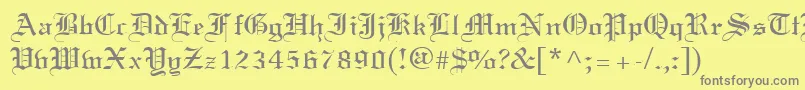 Certificate Font – Gray Fonts on Yellow Background