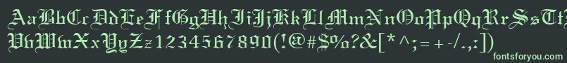 フォントCertificate – 黒い背景に緑の文字