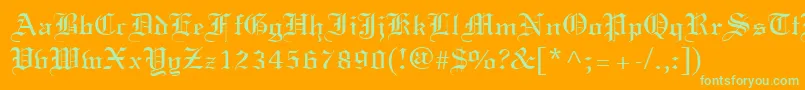 Certificate Font – Green Fonts on Orange Background