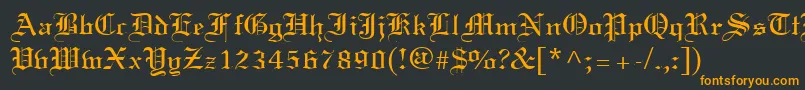 フォントCertificate – 黒い背景にオレンジの文字