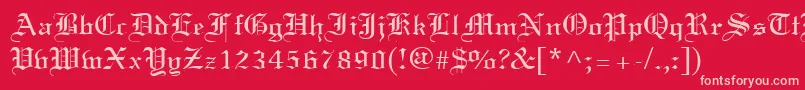 Certificate Font – Pink Fonts on Red Background