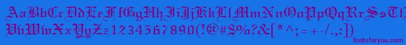 Certificate Font – Purple Fonts on Blue Background