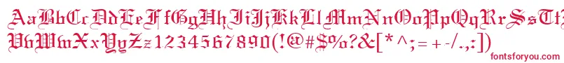 Certificate Font – Red Fonts on White Background