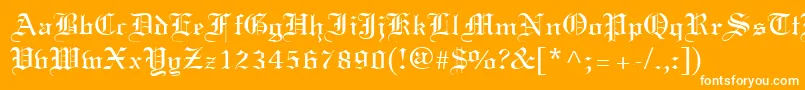 フォントCertificate – オレンジの背景に白い文字