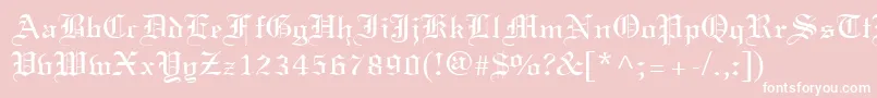 Certificate Font – White Fonts on Pink Background