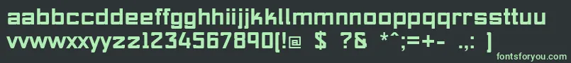 フォントMakhina – 黒い背景に緑の文字