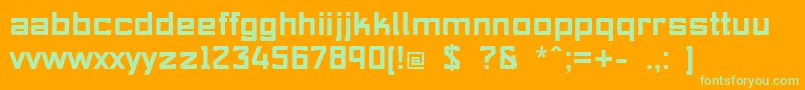 Makhina Font – Green Fonts on Orange Background