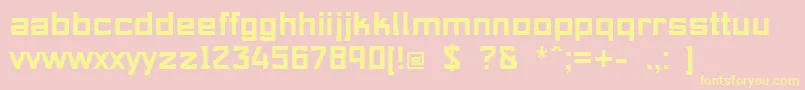 Makhina-Schriftart – Gelbe Schriften auf rosa Hintergrund
