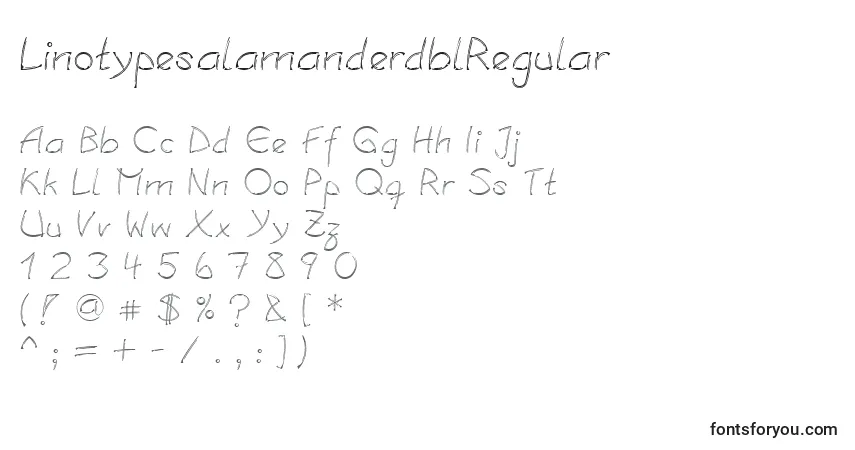 Czcionka LinotypesalamanderdblRegular – alfabet, cyfry, specjalne znaki
