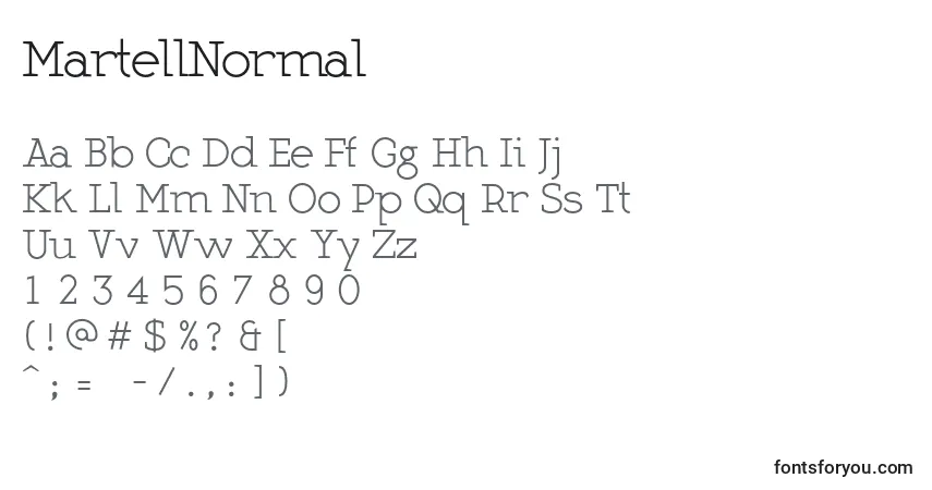 MartellNormal-fontti – aakkoset, numerot, erikoismerkit