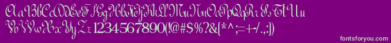 BedfordRegularTtcon Font – Green Fonts on Purple Background