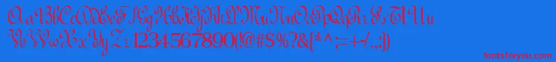 BedfordRegularTtcon Font – Red Fonts on Blue Background