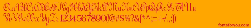 BedfordRegularTtcon Font – Red Fonts on Orange Background