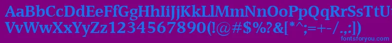 フォントDevinBold – 紫色の背景に青い文字