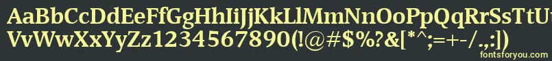 フォントDevinBold – 黒い背景に黄色の文字