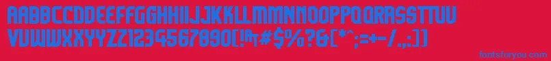 Kamikzom Font – Blue Fonts on Red Background