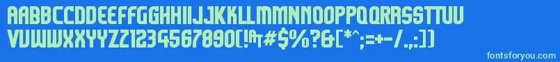 Kamikzom Font – Green Fonts on Blue Background