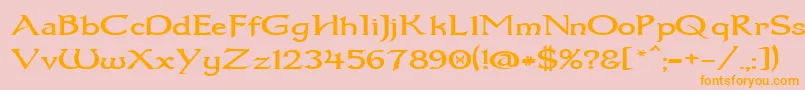 Dumbledor1Wide Font – Orange Fonts on Pink Background