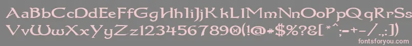Weitere Informationen zur Dumbledor1Wide-Schriftart Dumbledor1Wide-Schriftart – Rosa Schriften auf grauem Hintergrund