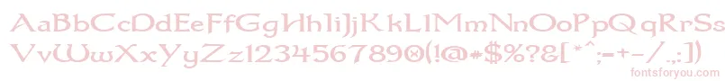 Dumbledor1Wide-Schriftart – Rosa Schriften auf weißem Hintergrund