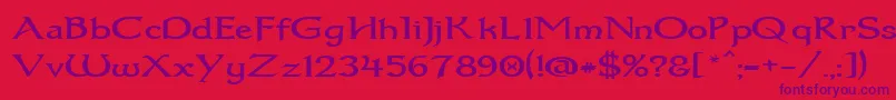 Dumbledor1Wide Font – Purple Fonts on Red Background