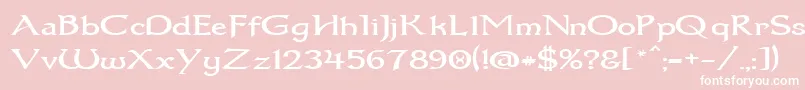 Dumbledor1Wide Font – White Fonts on Pink Background