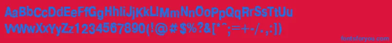 フォントFt95 – 赤い背景に青い文字