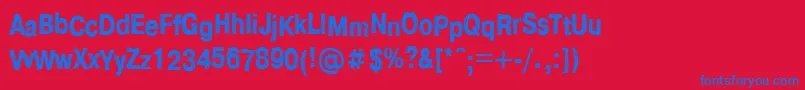 Ft95 Font – Blue Fonts on Red Background