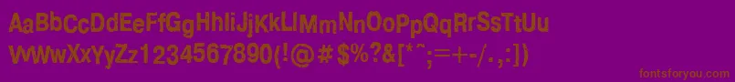 フォントFt95 – 紫色の背景に茶色のフォント