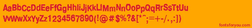 Ft95 Font – Red Fonts on Orange Background