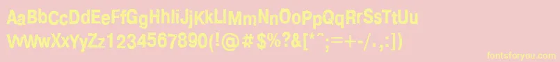 Ft95-Schriftart – Gelbe Schriften auf rosa Hintergrund