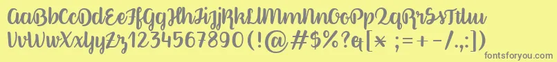 BetterPhoenixSample-Schriftart – Graue Schriften auf gelbem Hintergrund